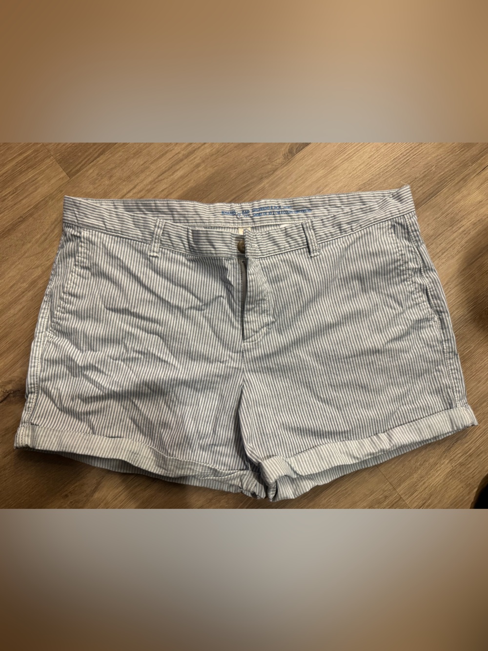 Casual Cotton Stripe Women's Gap Shorts - Blue/White